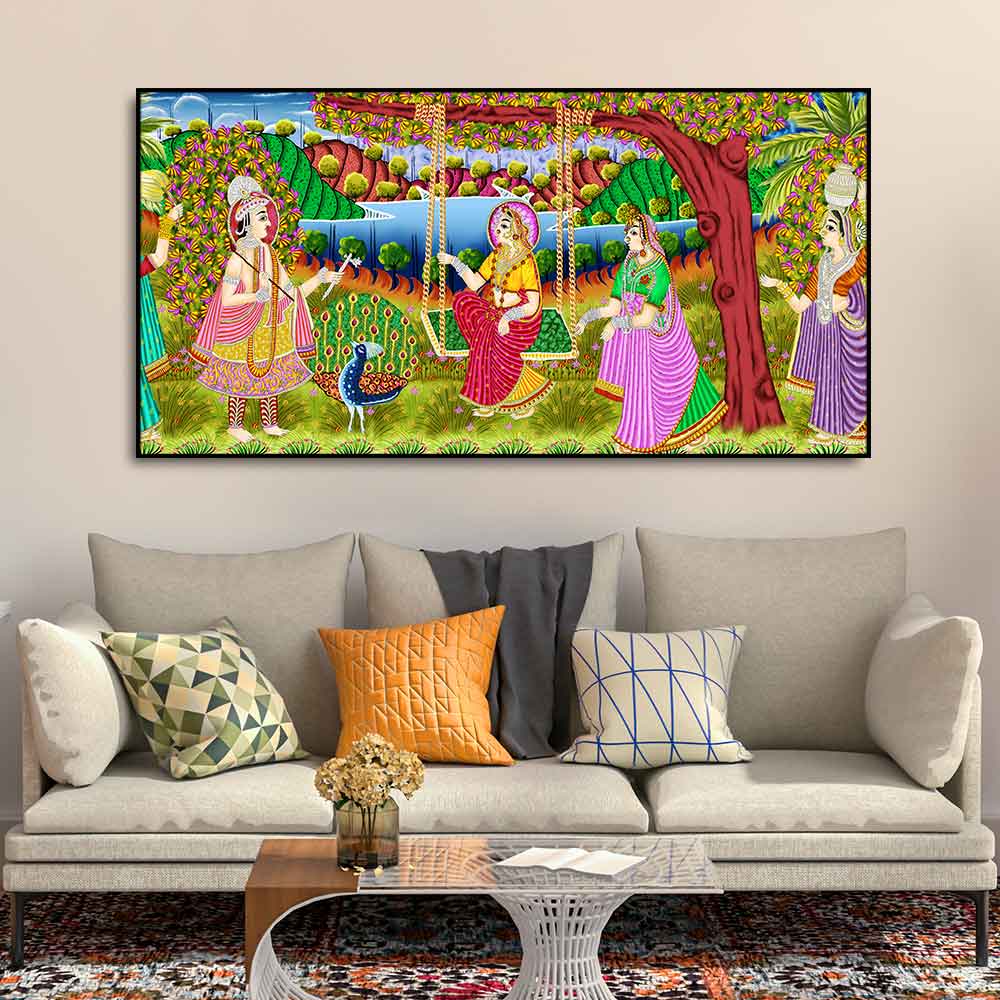 Premium Canvas Painting of Indian Holy Place Mathura Vrindavan - Decor Smart