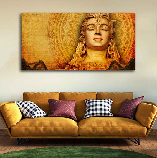 Premium Canvas Spiritual Lord Shiva Wall Painting - Decor Smart