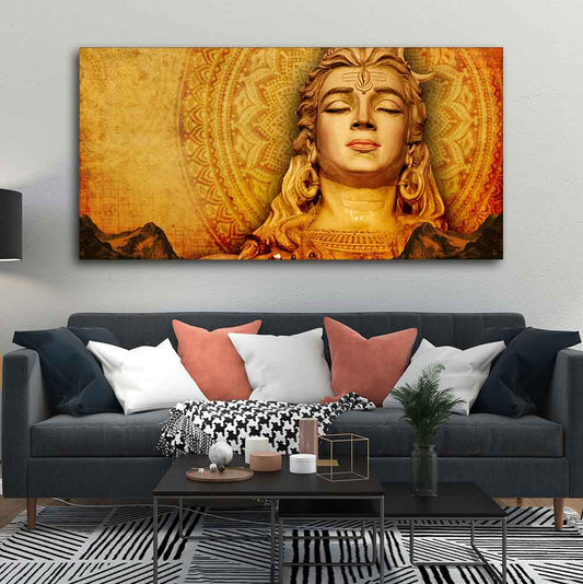 Premium Canvas Spiritual Lord Shiva Wall Painting - Decor Smart