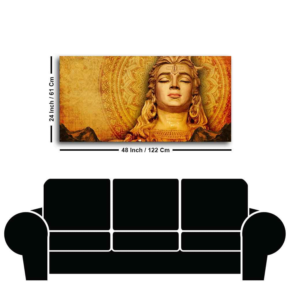Premium Canvas Spiritual Lord Shiva Wall Painting - Decor Smart