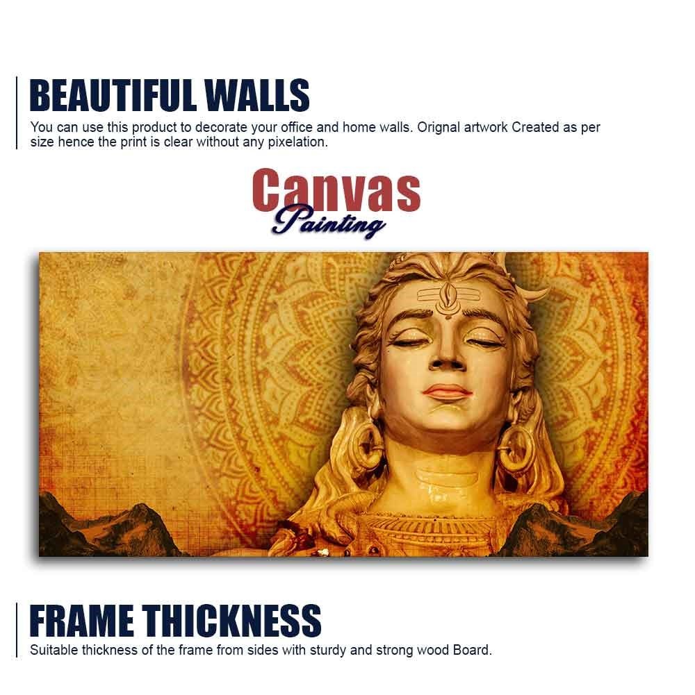 Premium Canvas Spiritual Lord Shiva Wall Painting - Decor Smart