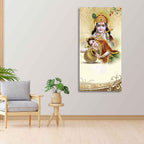 Premium Canvas Vertical Wall Painting of Lord Radha Krishna