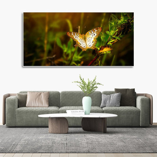 Premium Canvas Wall Painting of A Beautiful Butterfly in Forest - Decor Smart