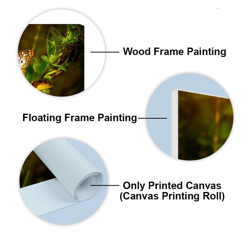 Premium Canvas Wall Painting of A Beautiful Butterfly in Forest - Decor Smart