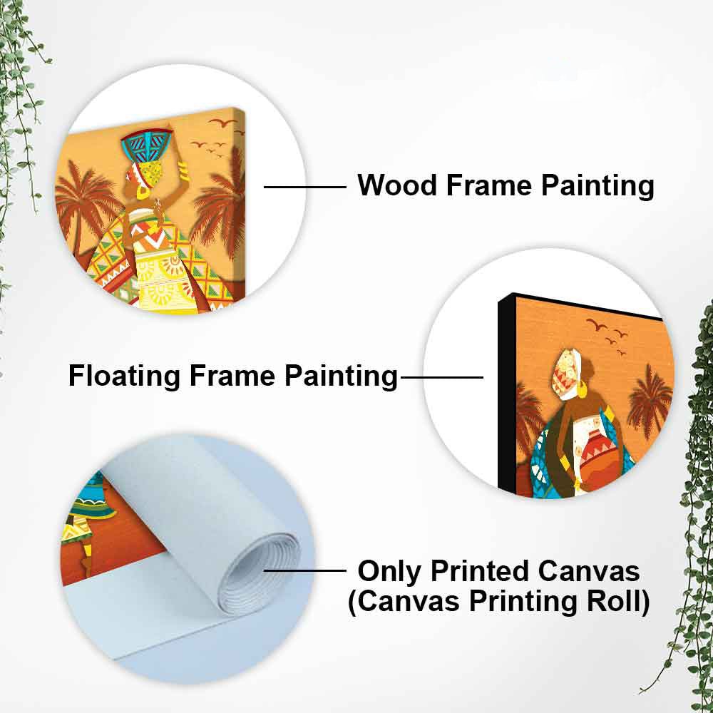 Premium Canvas Wall Painting of African Lady Dancing - Decor Smart