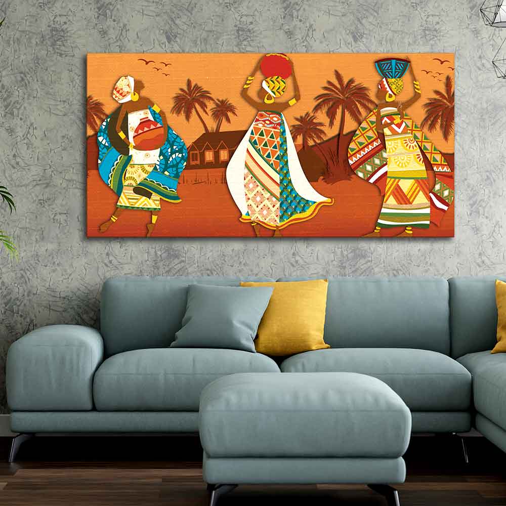 Premium Canvas Wall Painting of African Lady Dancing - Decor Smart
