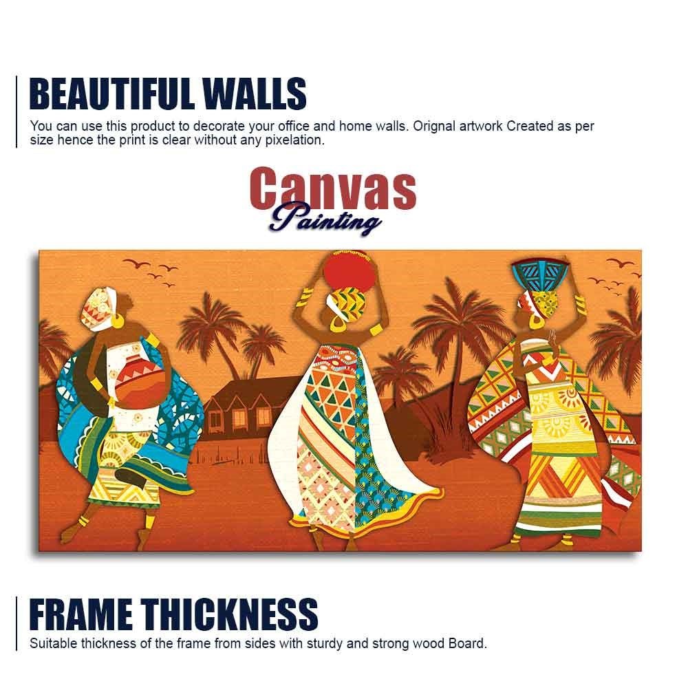 Premium Canvas Wall Painting of African Lady Dancing - Decor Smart