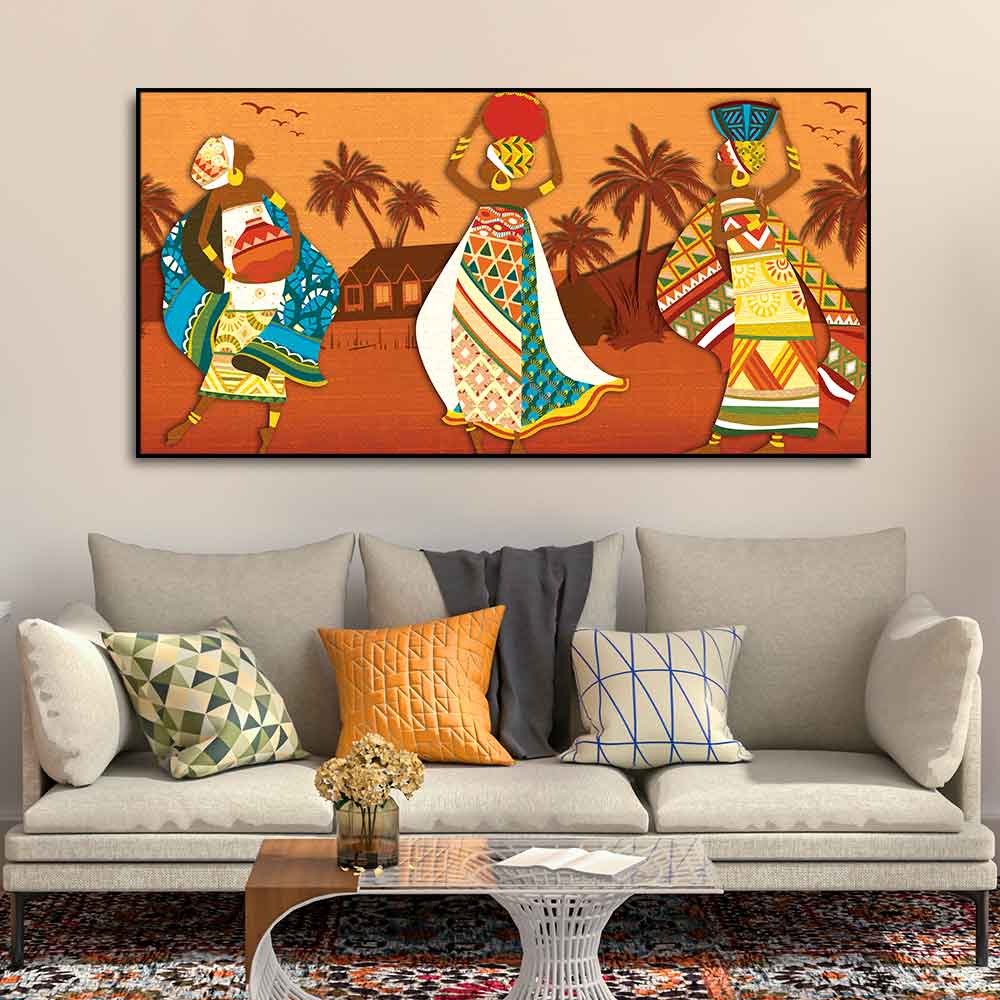 Premium Canvas Wall Painting of African Lady Dancing - Decor Smart