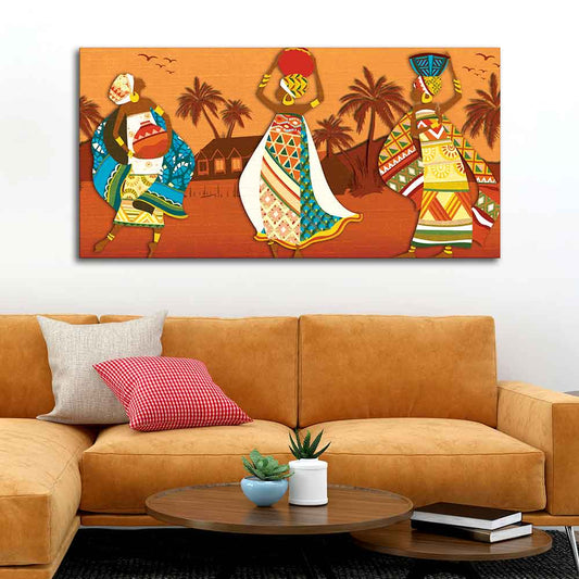 Premium Canvas Wall Painting of African Lady Dancing - Decor Smart