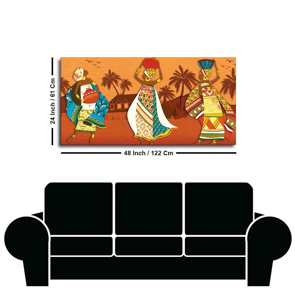 Premium Canvas Wall Painting of African Lady Dancing - Decor Smart