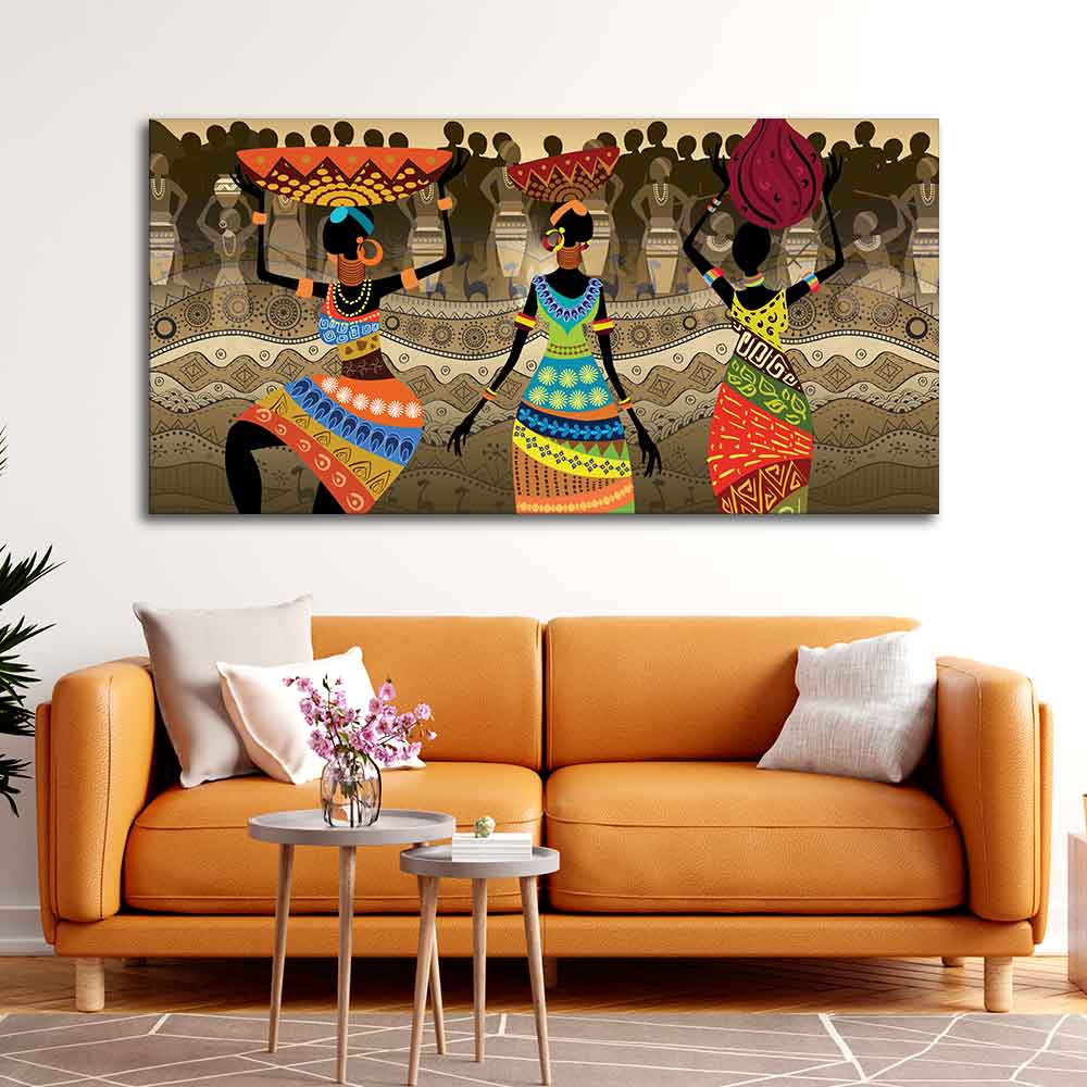 Premium Canvas Wall Painting of African Warli Art - Decor Smart