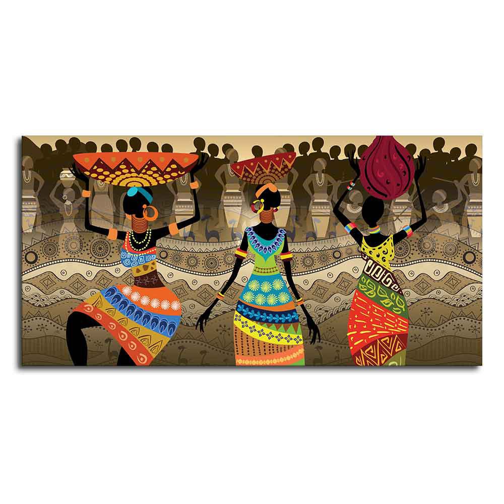 Premium Canvas Wall Painting of African Warli Art - Decor Smart