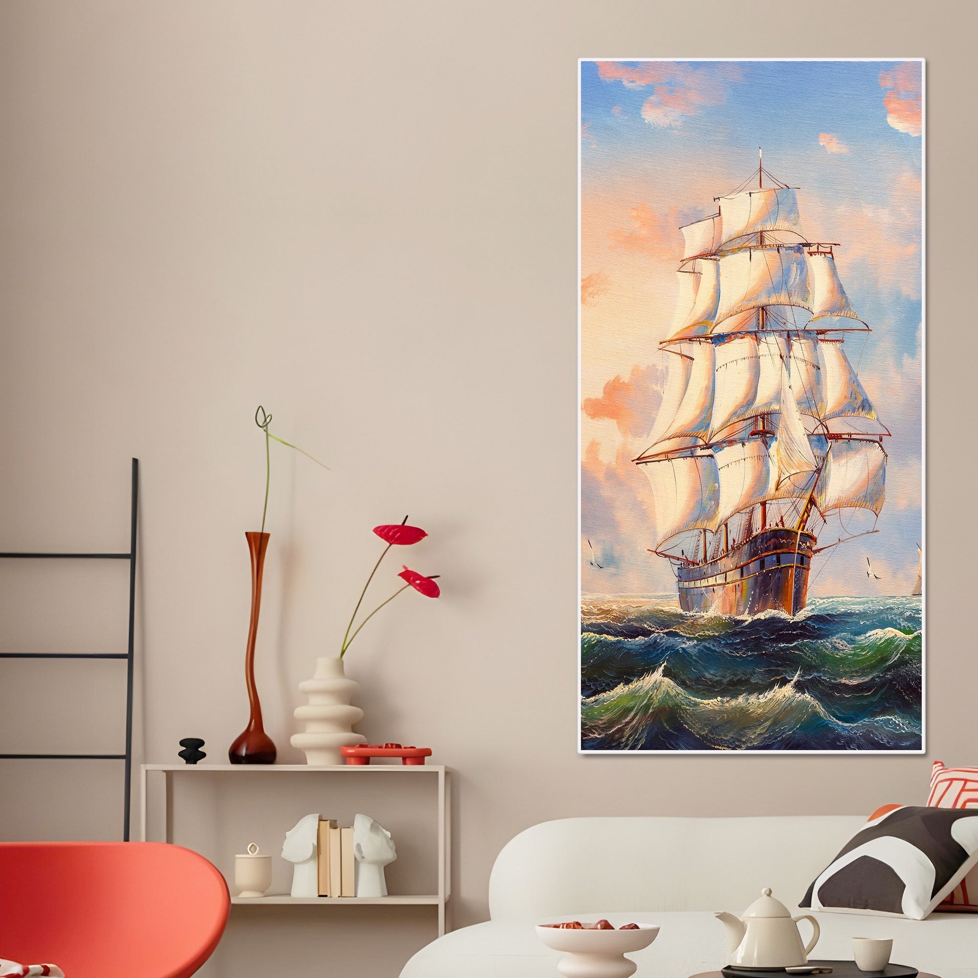 Premium Canvas Wall Painting of Barque The Sailing Ship - Decor Smart