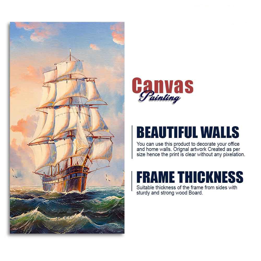 Premium Canvas Wall Painting of Barque The Sailing Ship - Decor Smart