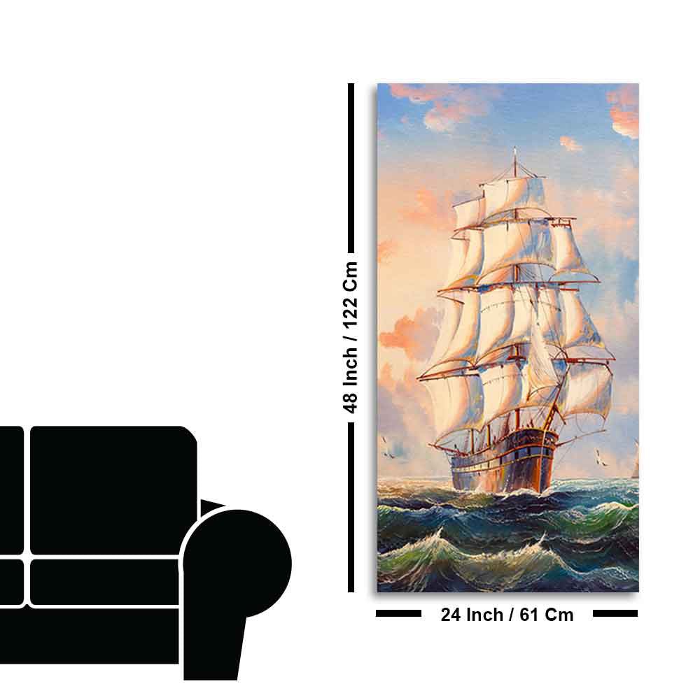 Premium Canvas Wall Painting of Barque The Sailing Ship - Decor Smart