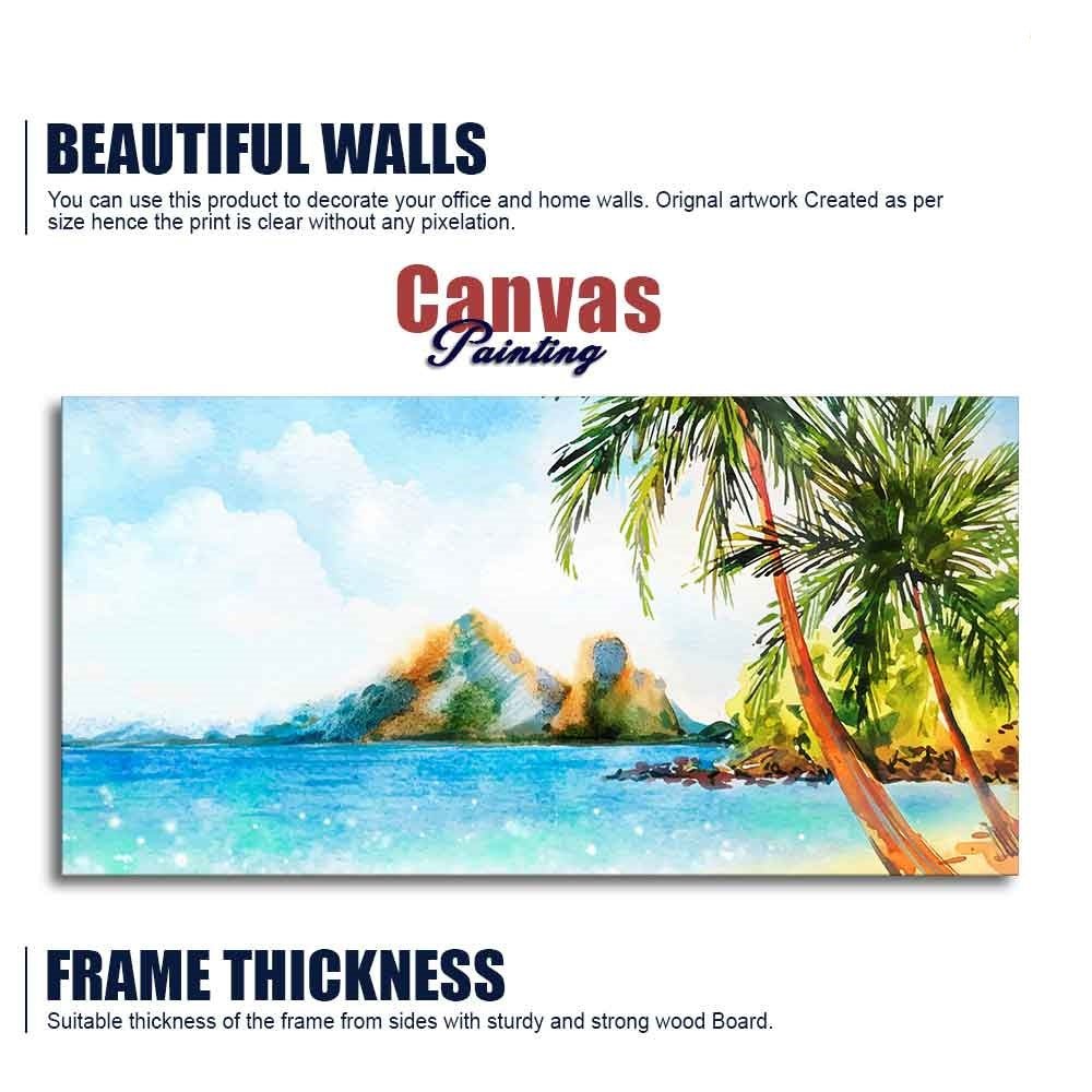 Premium Canvas Wall Painting of Beautiful Beach Scenery - Decor Smart