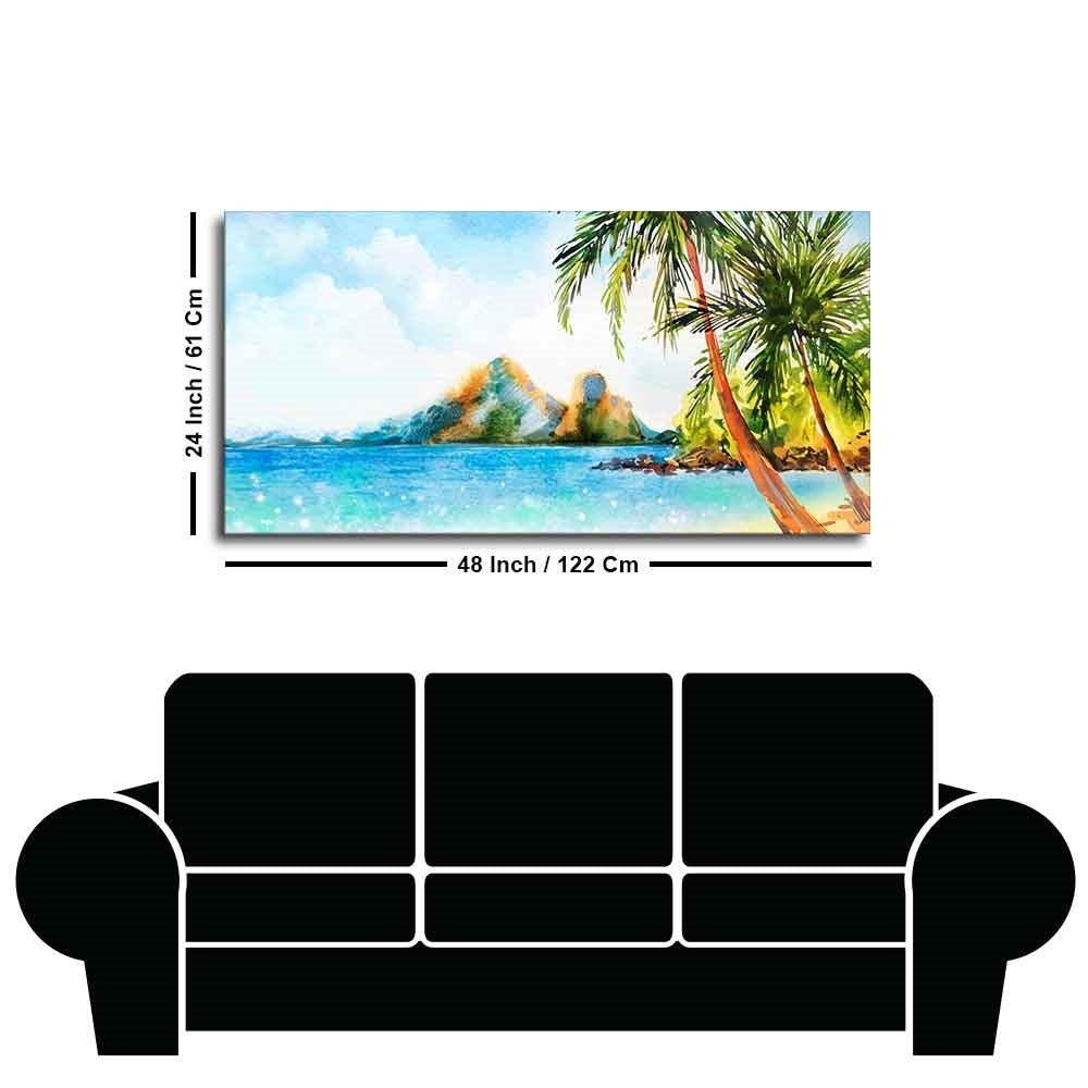 Premium Canvas Wall Painting of Beautiful Beach Scenery - Decor Smart
