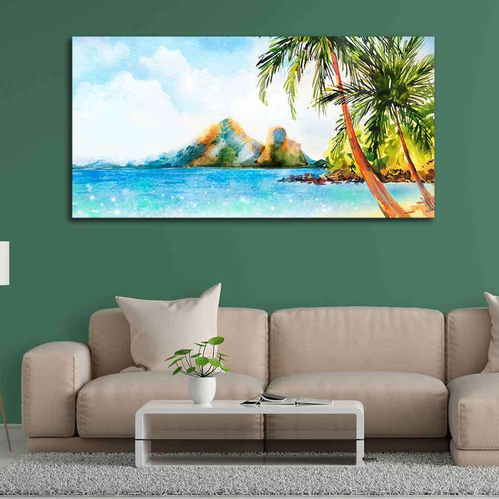 Premium Canvas Wall Painting of Beautiful Beach Scenery - Decor Smart