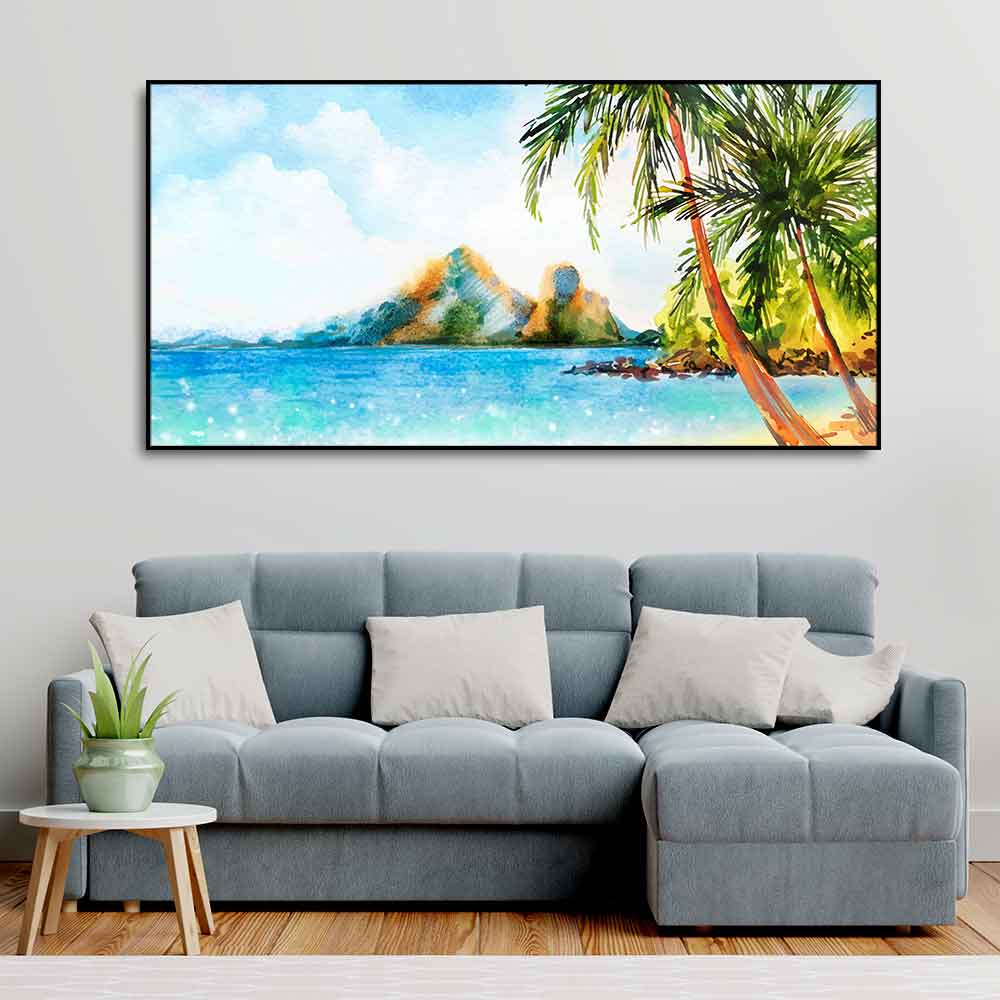 Premium Canvas Wall Painting of Beautiful Beach Scenery - Decor Smart
