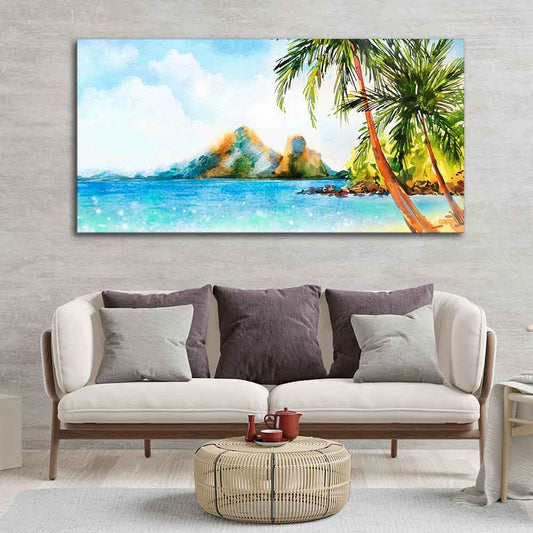 Premium Canvas Wall Painting of Beautiful Beach Scenery - Decor Smart