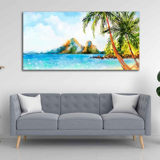Premium Canvas Wall Painting of Beautiful Beach Scenery - Decor Smart