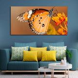 Premium Canvas Wall Painting of Beautiful Butterfly on Flower - Decor Smart