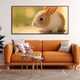 Premium Canvas Wall Painting of Cute White & Brown Bunny - Decor Smart