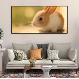 Premium Canvas Wall Painting of Cute White & Brown Bunny - Decor Smart