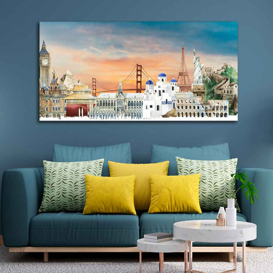 Premium Canvas Wall Painting of Famous Monuments - Decor Smart
