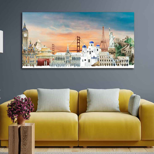 Premium Canvas Wall Painting of Famous Monuments - Decor Smart