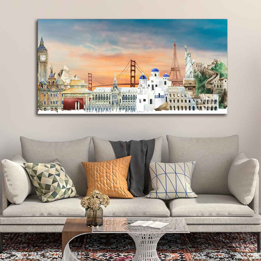 Premium Canvas Wall Painting of Famous Monuments - Decor Smart