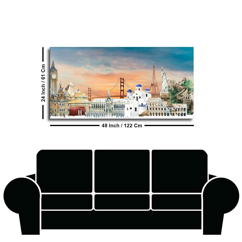 Premium Canvas Wall Painting of Famous Monuments - Decor Smart