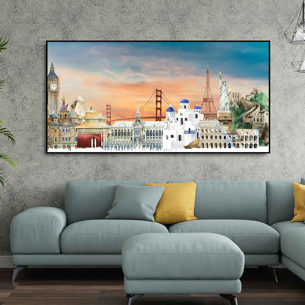 Premium Canvas Wall Painting of Famous Monuments - Decor Smart