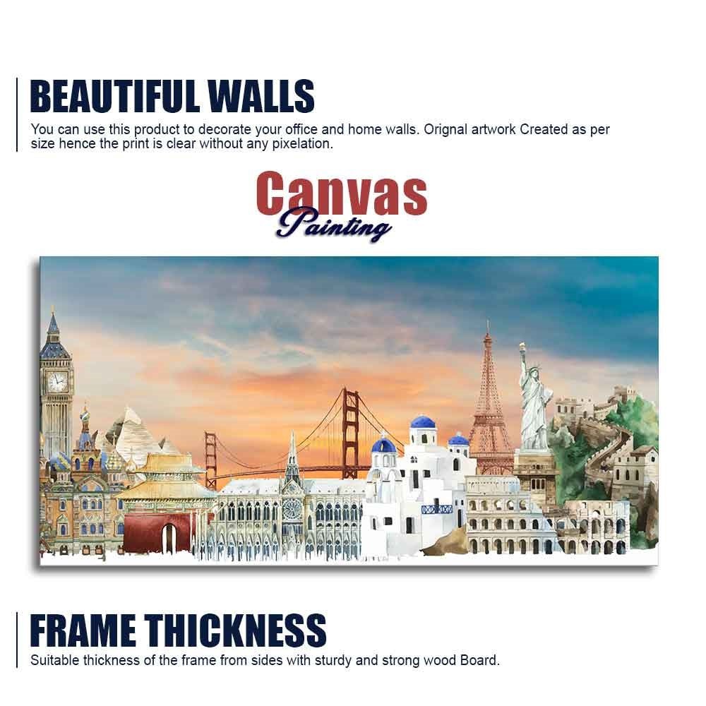 Premium Canvas Wall Painting of Famous Monuments - Decor Smart