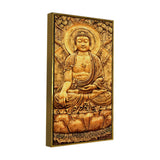 Premium Canvas Wall Painting of Golden Lord Buddha Sculpture - Decor Smart