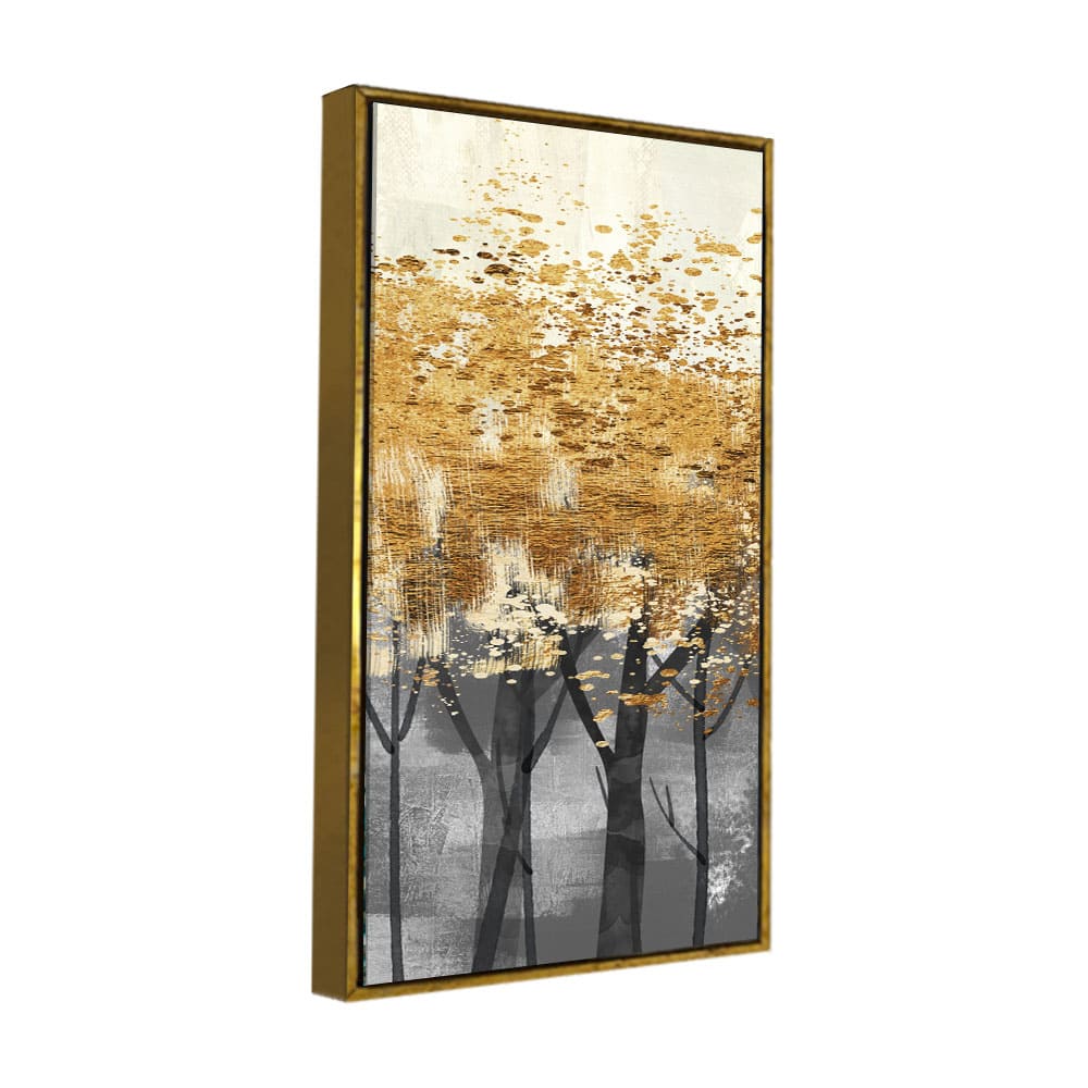 Premium Canvas Wall Painting of Golden Metallic Forest - Decor Smart