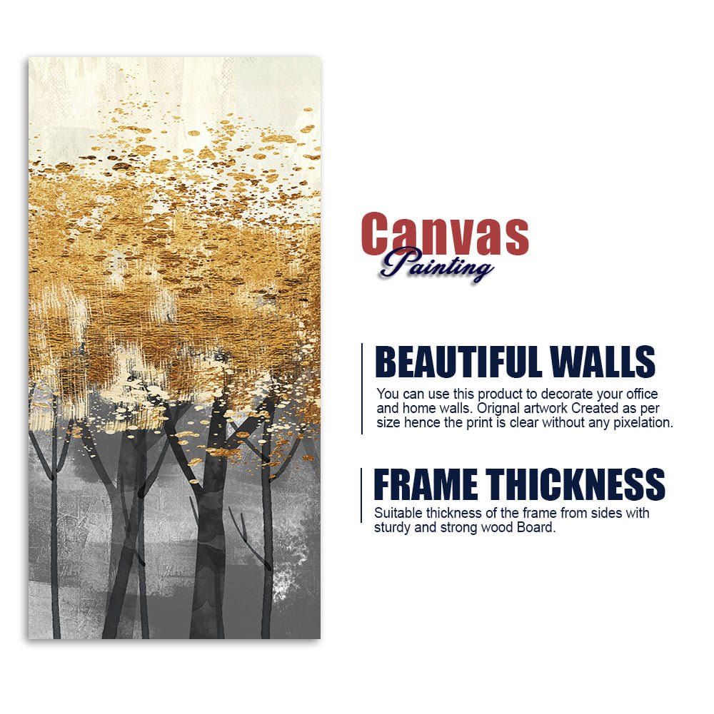 Premium Canvas Wall Painting of Golden Metallic Forest - Decor Smart