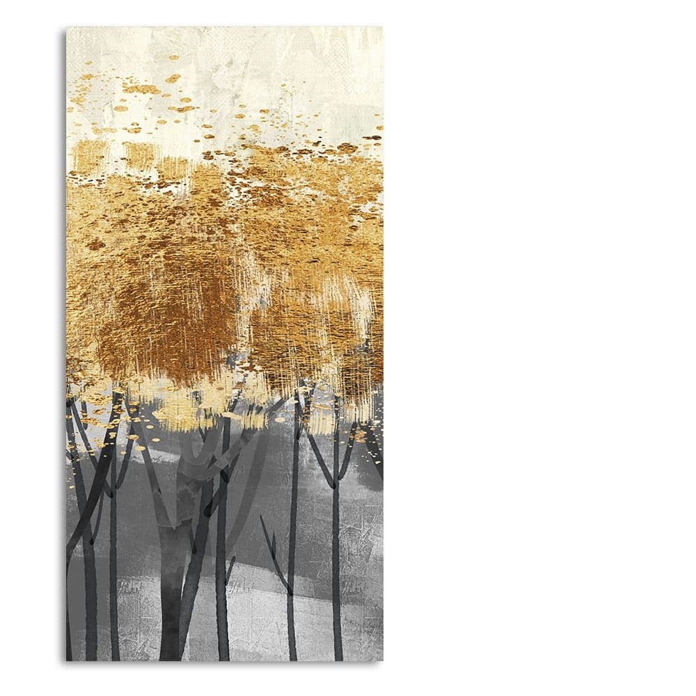 Premium Canvas Wall Painting of Golden Pattern Metallic Forest - Decor Smart