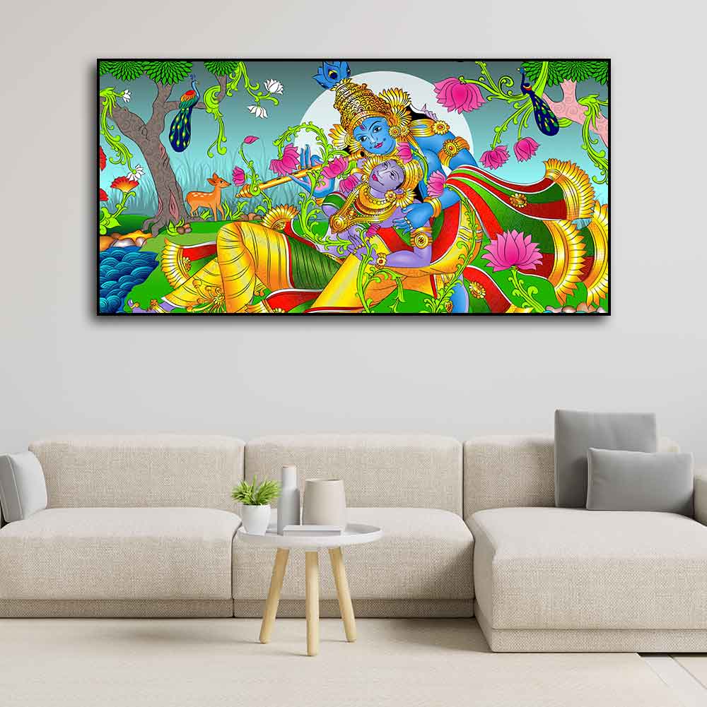 Premium Canvas Wall Painting of Lord Radha and Krishna - Decor Smart