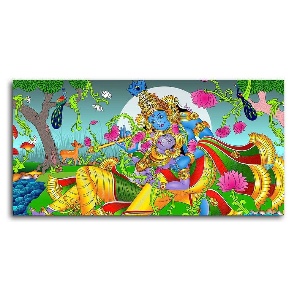 Premium Canvas Wall Painting of Lord Radha and Krishna - Decor Smart