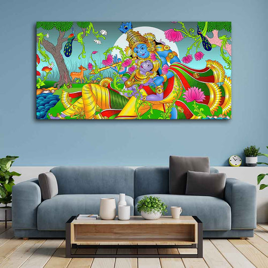 Premium Canvas Wall Painting of Lord Radha and Krishna - Decor Smart