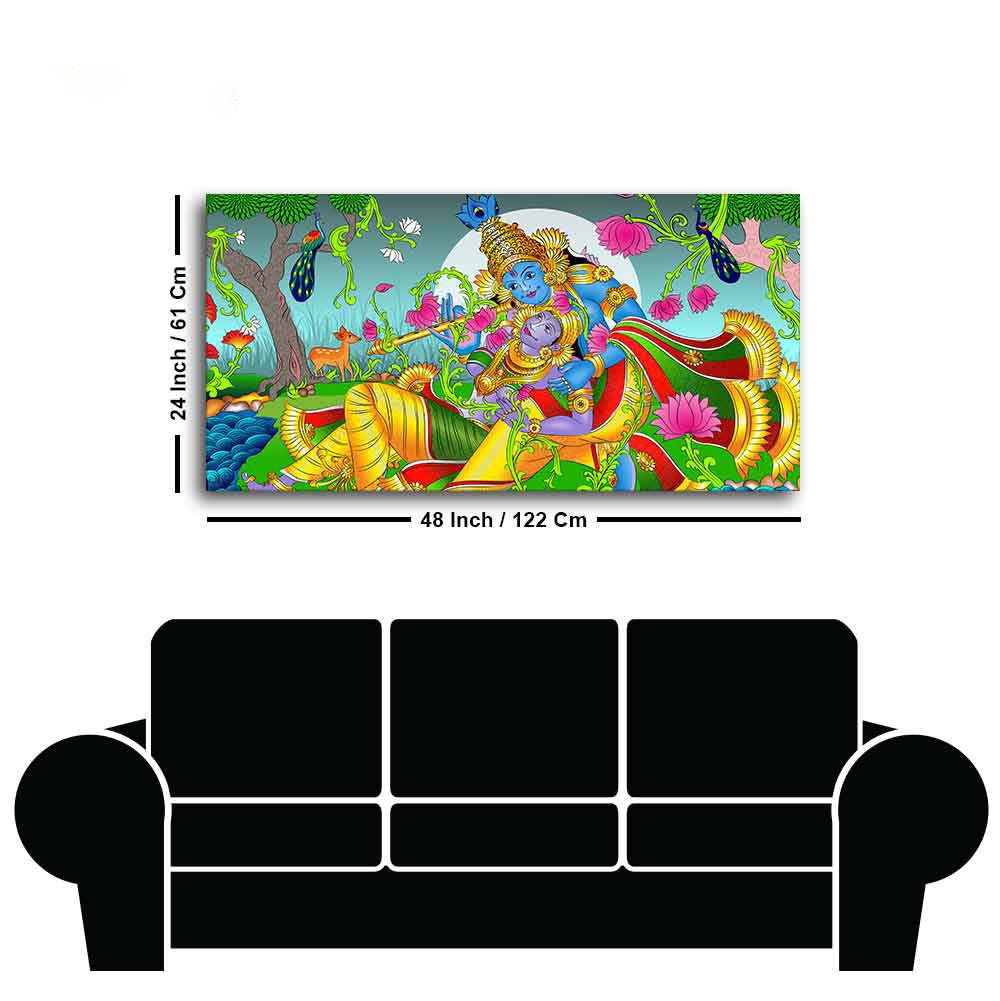Premium Canvas Wall Painting of Lord Radha and Krishna - Decor Smart