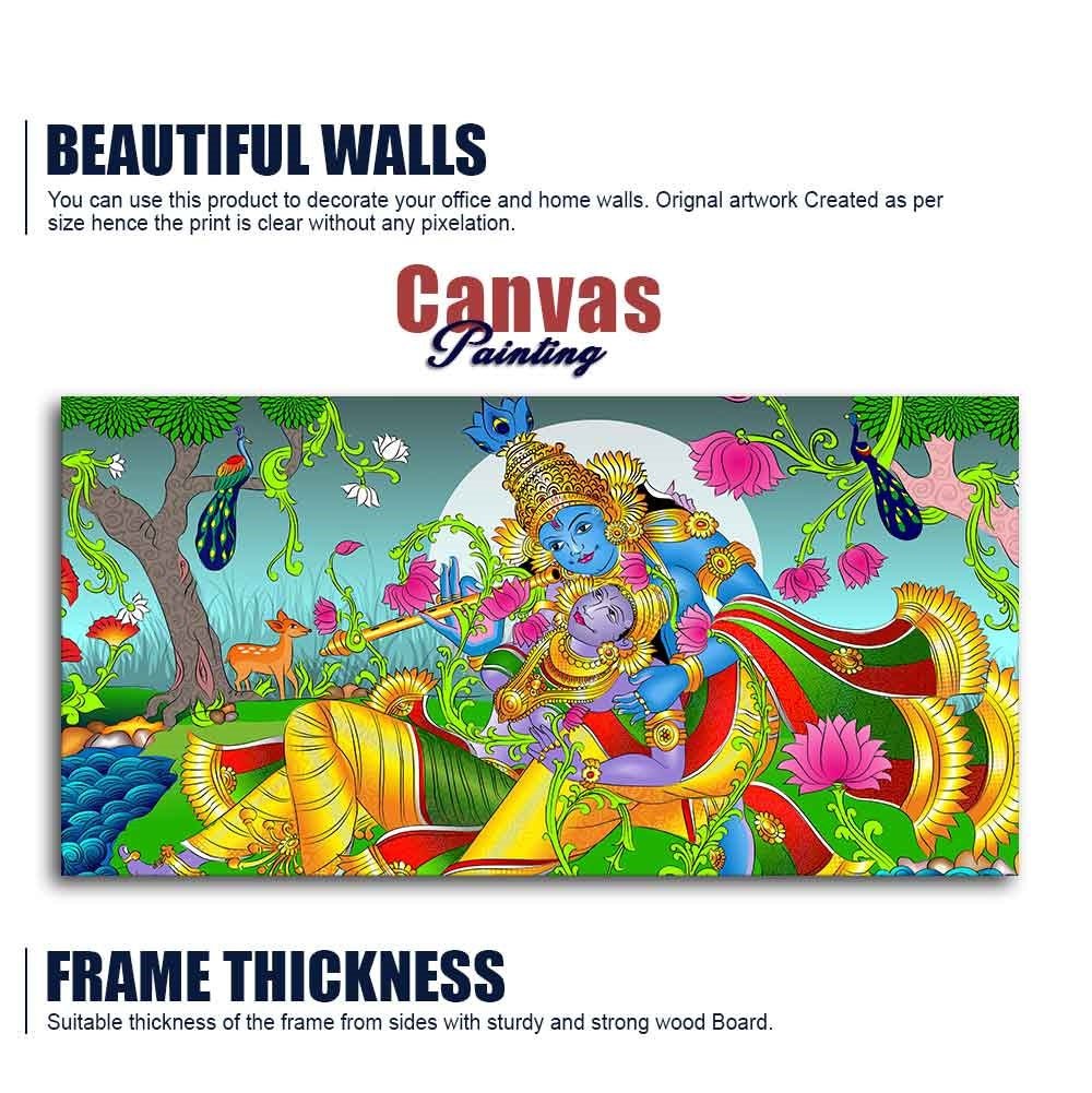 Premium Canvas Wall Painting of Lord Radha and Krishna - Decor Smart