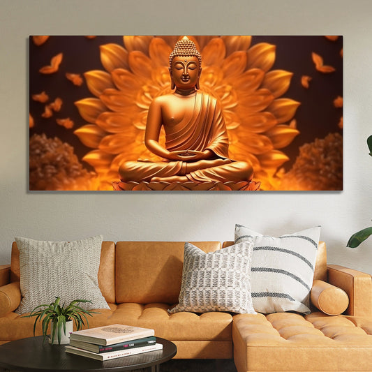 Premium Canvas Wall Painting of Meditating Lord Buddha - Decor Smart