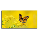 Premium Canvas Wall Painting of Monarch Butterfly on Yellow Flower - Decor Smart