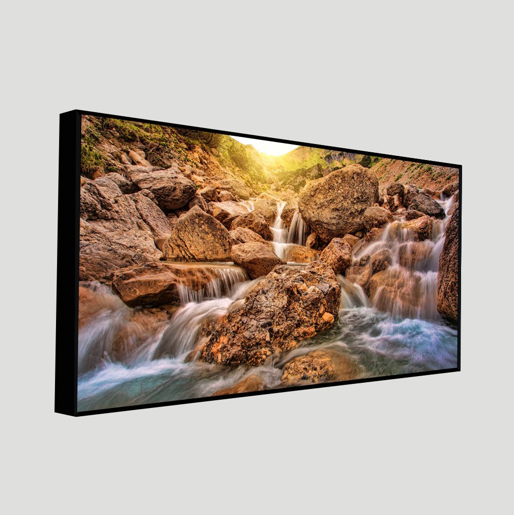 Premium Canvas Wall Painting of Waterfall at Sunrise - Decor Smart