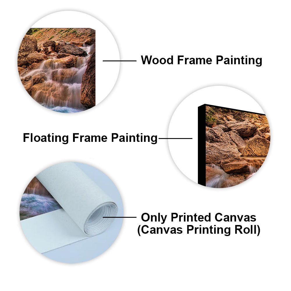 Premium Canvas Wall Painting of Waterfall at Sunrise - Decor Smart