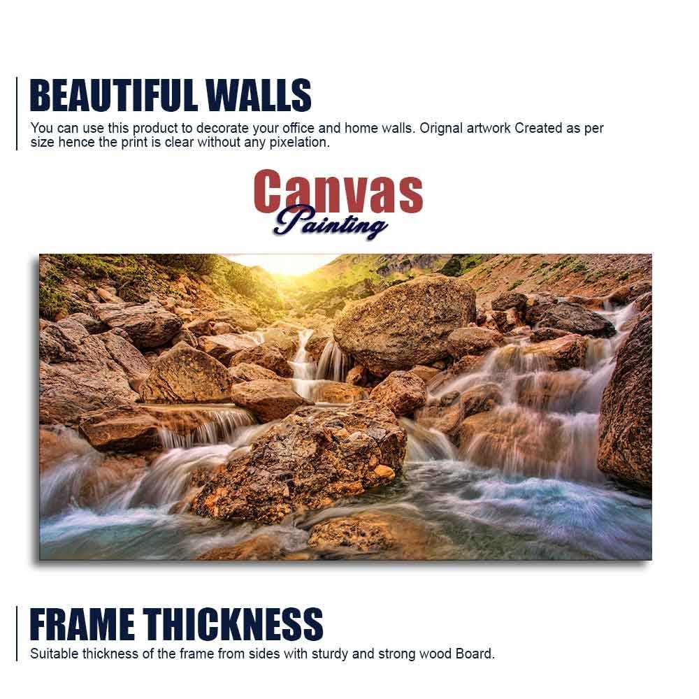 Premium Canvas Wall Painting of Waterfall at Sunrise - Decor Smart