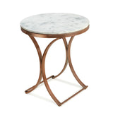 Premium Copper Metal Finish Coffee Side Table with Marble Top - Decor Smart