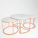 Premium Copper Nesting Trio Tables Set of 3 - Decor Smart